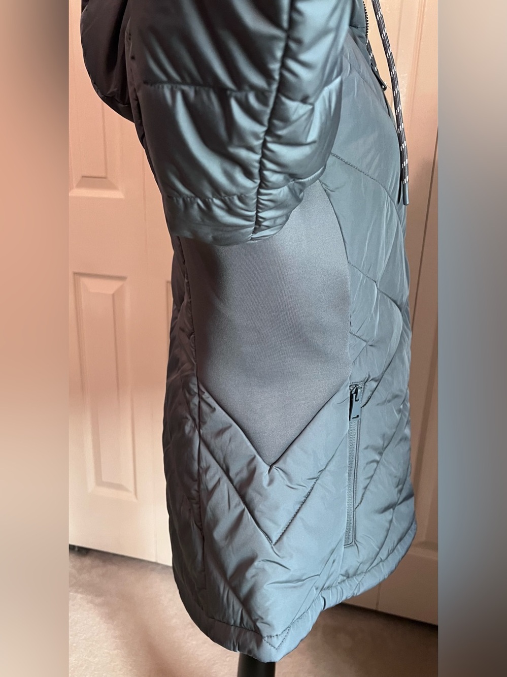 Free Country Quilted Hooded Puffer Hybrid Jacket Women’s Large Sporty Athleisure - Picture 5 of 16